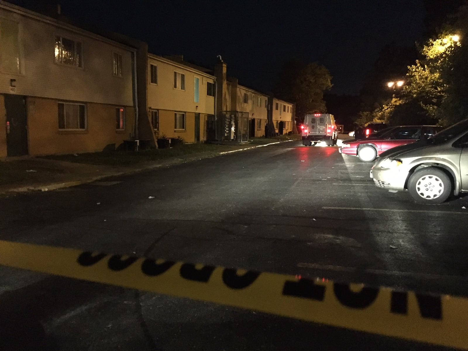 Springfield police investigate a double shooting Oct. 4, 2017, in an apartment on Delta Road.