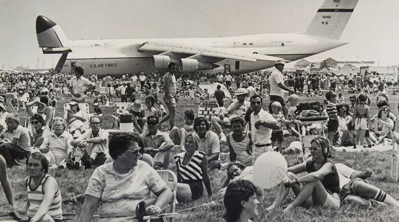 Large crowd on hand for the 1976 Air Fair. SKIP PETERSON COURTESY OF WRIGHT STATE UNIVERSITY, DAYTON DAILY NEWS ARCHIVE