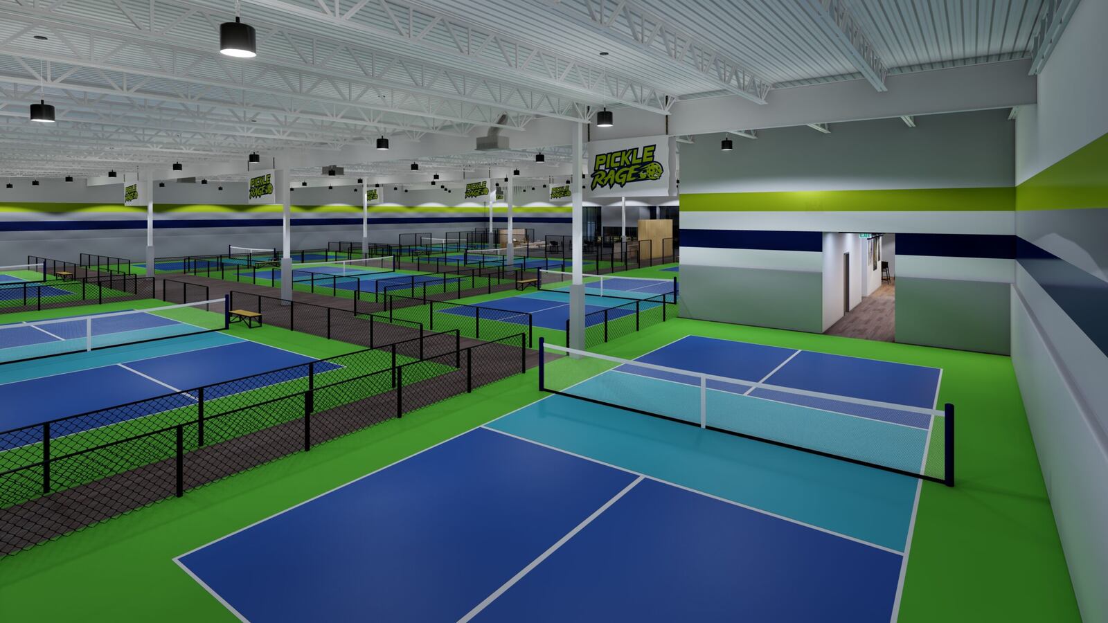 PickleRage at Centerville is slated to open at 359 Miamisburg Centerville Road in Washington Twp. in mid-to-late 2025. The indoor pickleball club franchise's courts have the ability to video record and live-stream a match. CONTRIBUTED