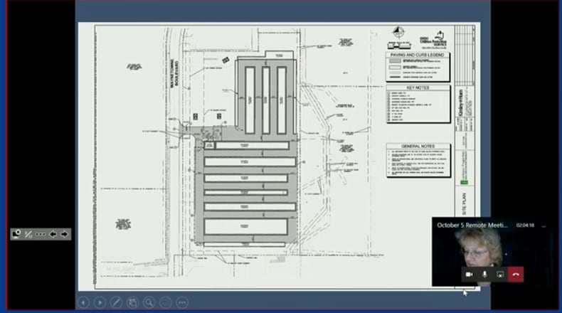 Plans shown during an October city work session for the new storage facilities planned in Huber Heights. STAFF