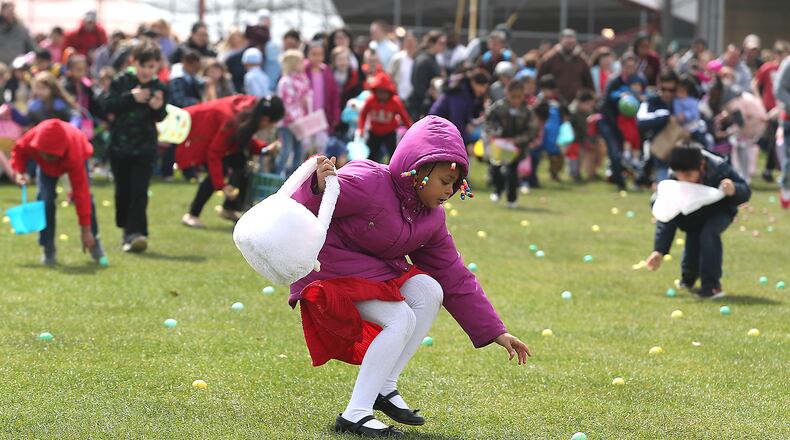 More than a dozen venues are hosting Easter Egg Hunts beginning today and going through next  weekend. Bill Lackey/Staff