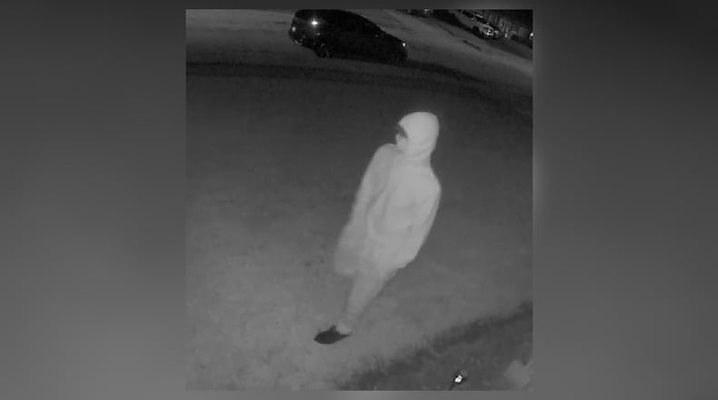 A man was seen on home surveillance video looking into windows in the early morning hours on Saturday who later entered a house and assaulted an older resident in the "States" neighborhood off Colorado Drive.