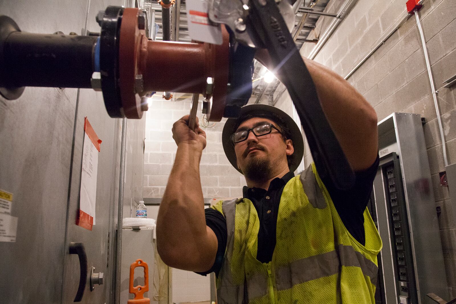 Jesse Simpson is a construction worker for APEX. He works on the HVAC system in the new northridge high school.