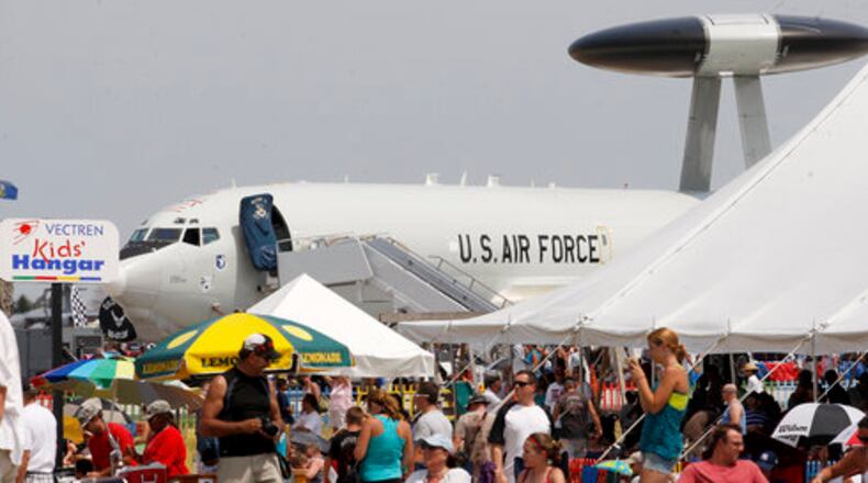 Thousands attended the 2012 Vectren Dayton Air Show, which was headlined by the U.S. Navy's Blue Angels, Saturday, July 7, 2012, in Vandalia, Ohio.