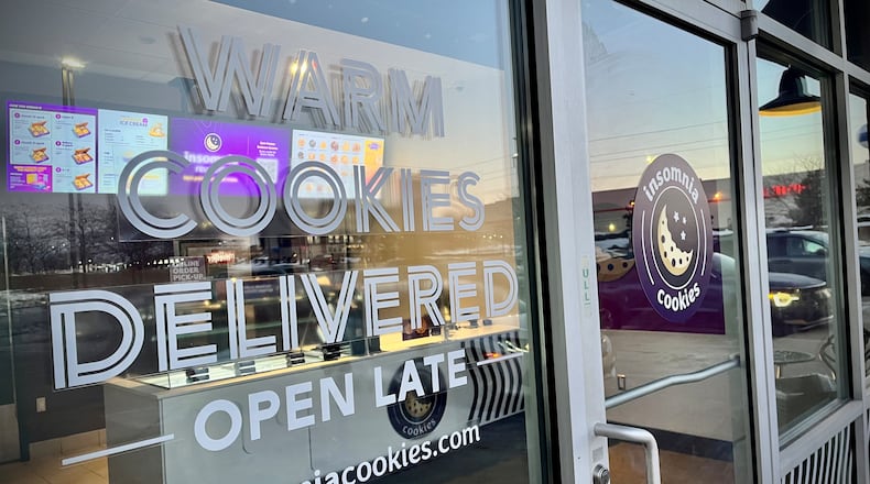 Insomnia Cookies is open at 3800 Colonel Glenn Highway Suite 700 in Fairborn. NATALIE JONES/STAFF