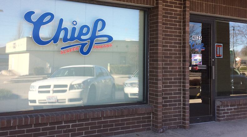 Chief Screen Printing, located at 4025 Marshall Road, offers custom designs, screen printing and graphic design.