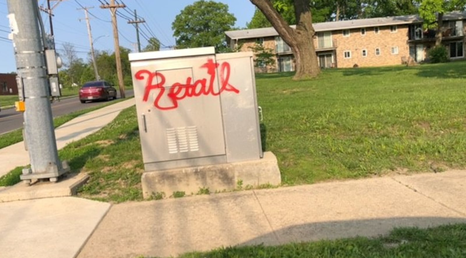 Dayton police are asking for the public's help identifying a graffiti tagger, "Retail." Photo courtesy Dayton Police Department.