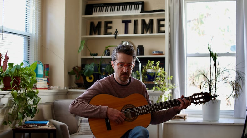 Me Time frontman Andy Smith, who will be returning to a Dayton stage after a nearly decade hiatus Feb. 28 at Oregon Express, 2025. Photo credit: Brandon Berry
