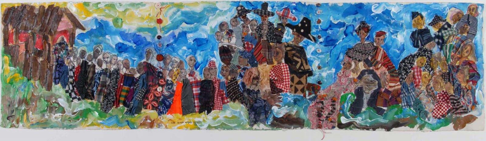 "Life Along Water Street," composed of white paper sewn with buttons, will be among the numerous works in the Springfield Museum of Art's latest exhibition, “Aminah Robinson: Journeys Home, a Visual Memoir” opening Saturday.