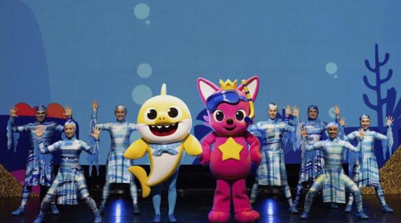 This Oct. 2, 2019 photo released by Baby Shark Live! shows the cast of the Baby Shark Live! tour which is launching a new set of concert dates after recently wrapping up dozens of performances in its first run in North America. The second leg of the tour kicks off in Independence, Missouri on March 1.