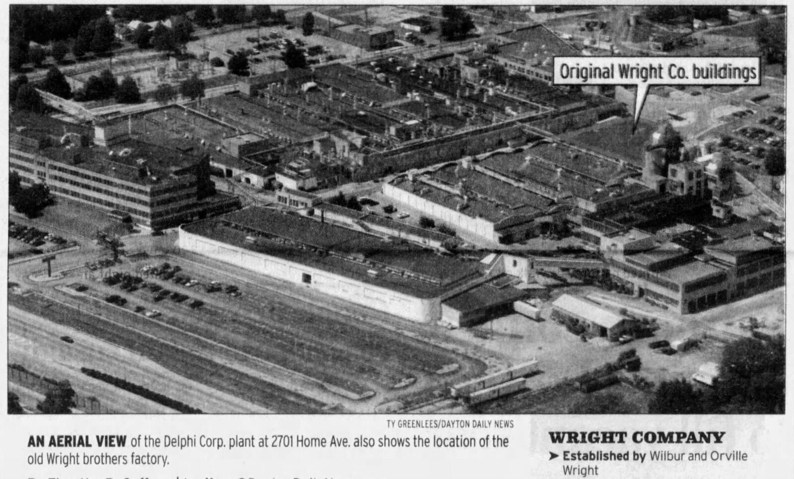 The Wright Brothers factory later became part of the Delphi auto parts plant. DAYTON DAILY NEWS ARCHIVES