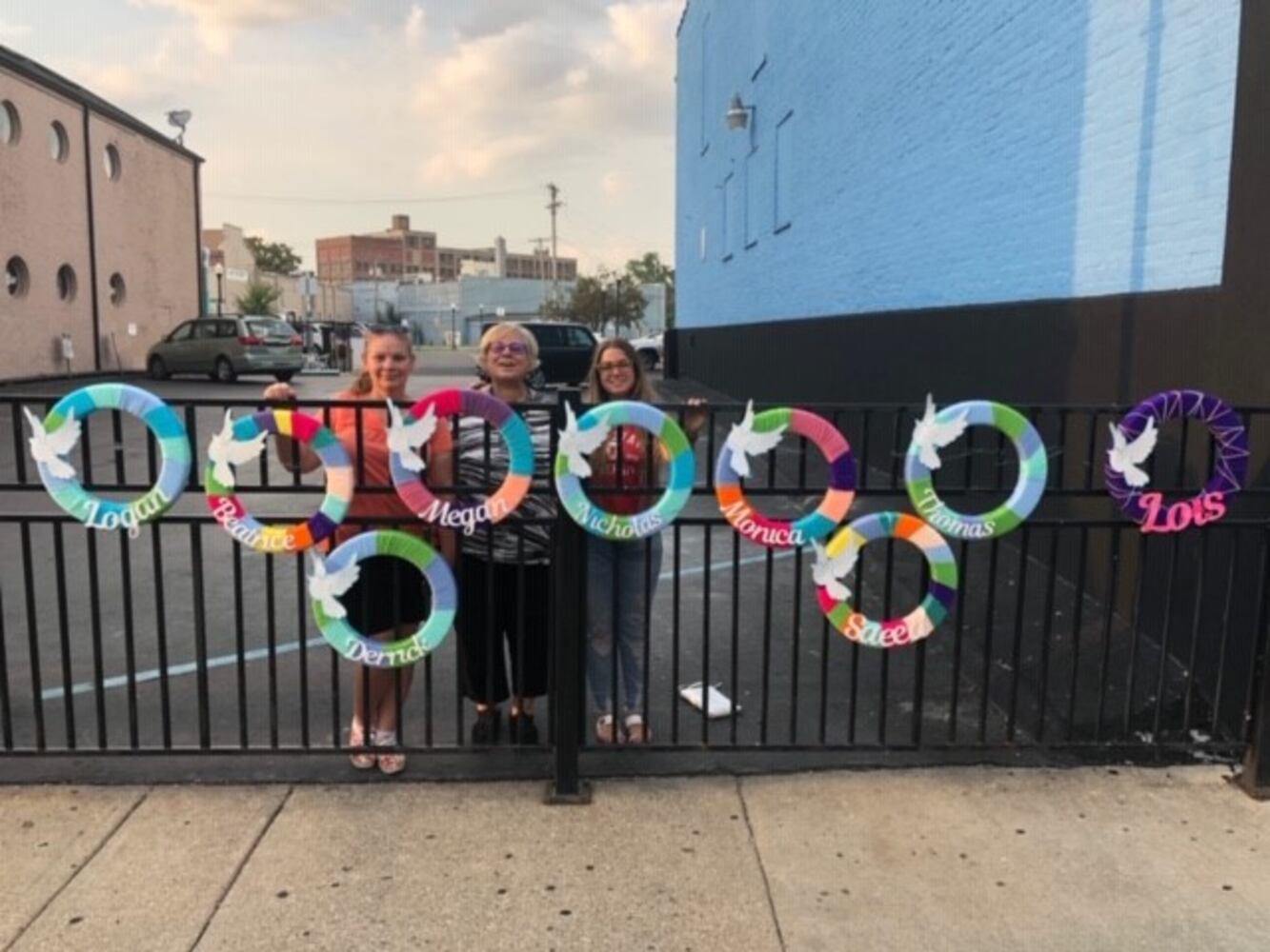 Dayton Oregon District yarn bombing promotes positive messages, community healing