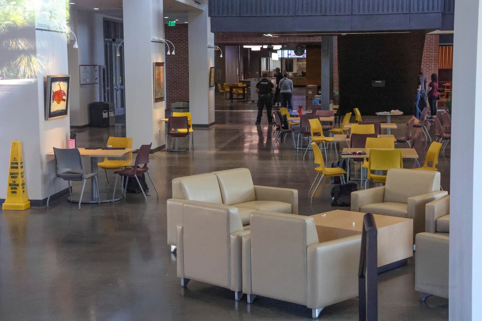 The Florida State Student Union is empty in Tallahassee, Fla., Friday, April 18, 2025. (AP Photo/Gary McCullough)