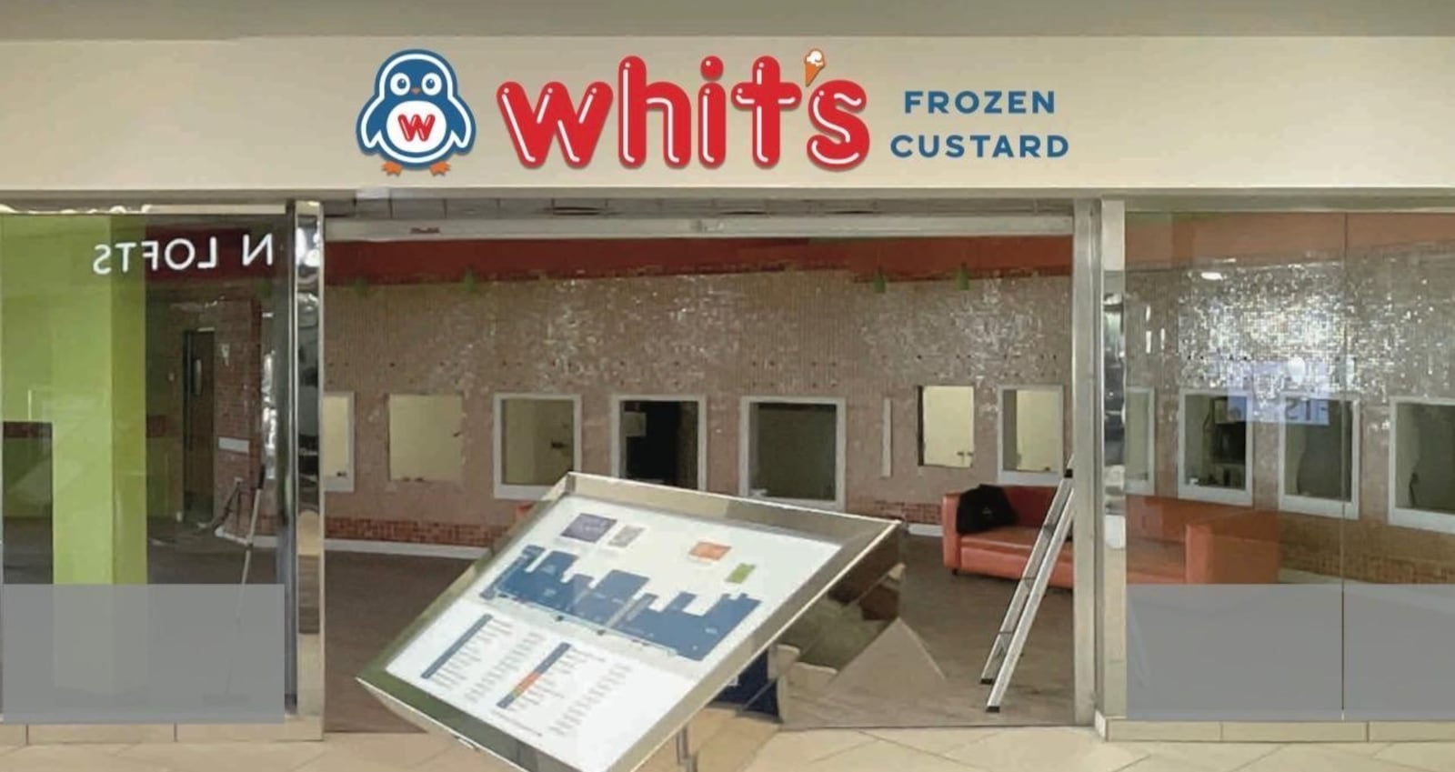The interior signage of Whit's Frozen Custard opening this spring at the Town & Country Shopping Center in Kettering. CONTRIBUTED