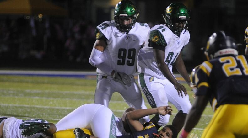 Springfield QB Leonard Taylor loses his helmet. Northmont defeated host Springfield 22-10 in a Week 7 GWOC crossover game on Friday, Oct. 6, 2017. MARC PENDLETON / STAFF