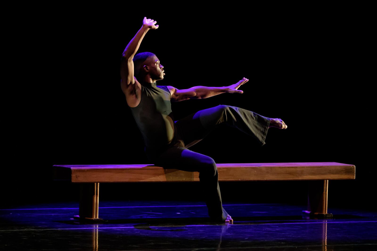 Dayton Contemporary Dance Company artist Aaron J. Frisby as seen in DCDC's 2024 production of "In Modern Moves" performing "Mourner’s Bench." TOM GILLIAM / CONTRIBUTING PHOTOGRAPHER