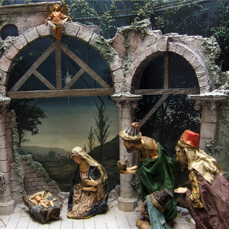 The Biblical story of Jesus' birth is displayed through nativity scenes exhibiting at the University of Dayton. CONTRIBUTED