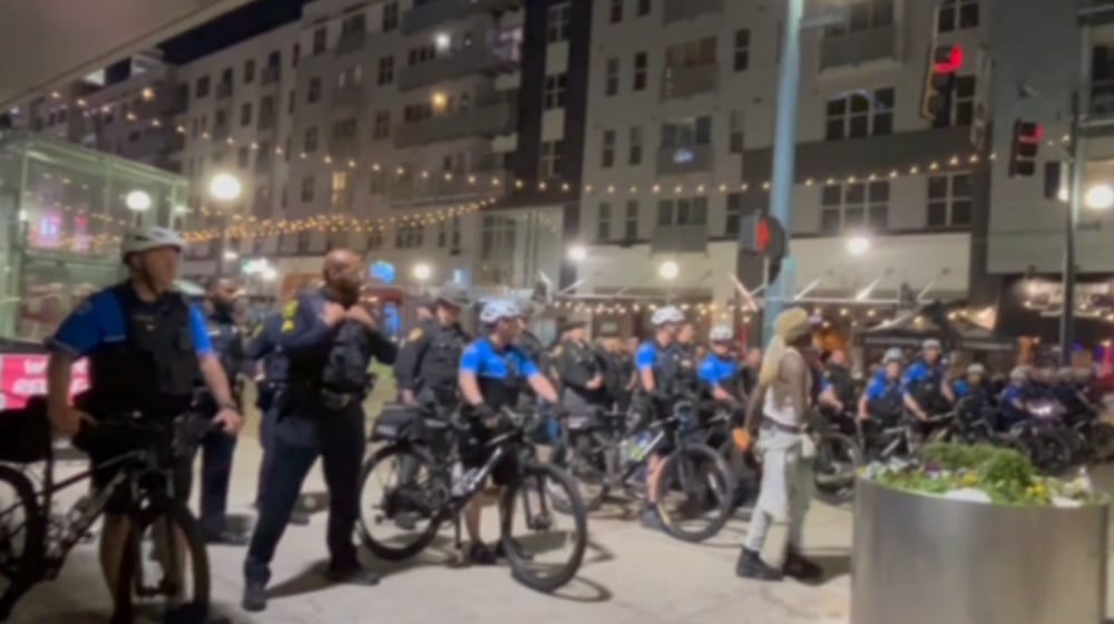 Cincinnati police disperse large crowds and unruly groups at The Banks on Opening Day, March 26, 2026. Photo by: Jay Shakur/WCPO