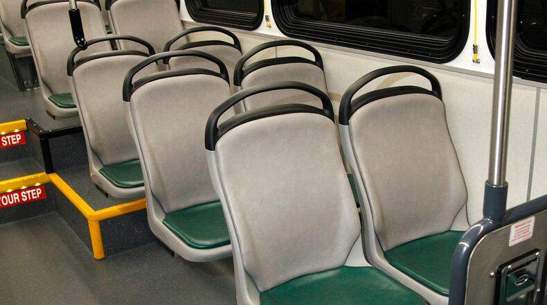 The seats of RTA buses will be empty without riders and drivers. LISA POWELL / STAFF