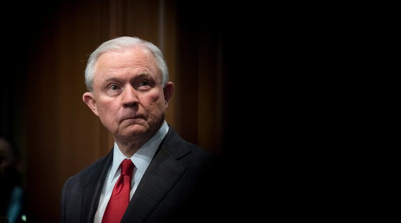 Attorney General Jeff Sessions during a news conference at the Justice Department on Oct. 26, 2018. Erin Schaff/The New York Times