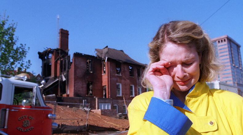 1996: Mary Rose Taylor, founder of the Margaret Mitchell House & Museum, sobs in front of the burned-out ruin of the building. She spent years leading the restoration of the former apartment home, only to have arsonists strike twice before it could open. Today, the Margaret Mitchell Houseis one of Atlanta’s top historic attractions.