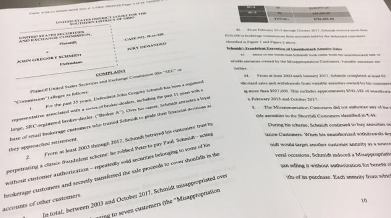 The Securities and Exchange Commission’s complaint against John Gregory Schmidt. THOMAS GNAU/STAFF