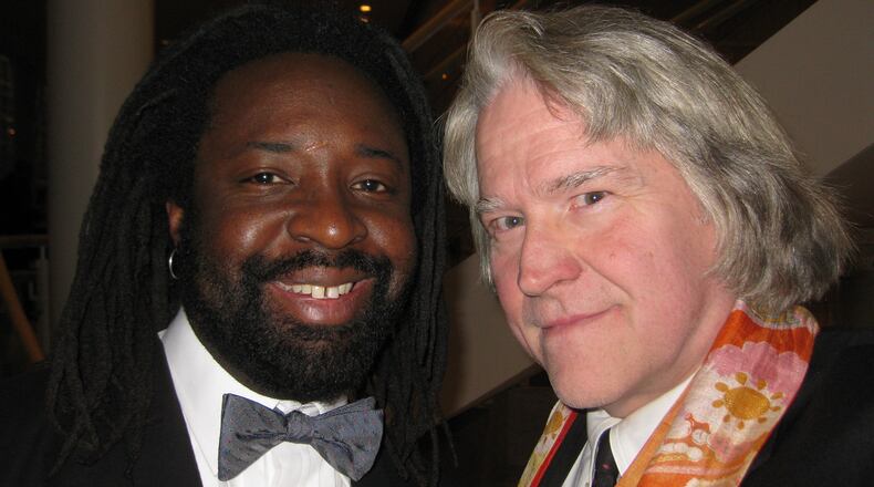 Vick Mickunas (right) with the author Marlon James. CONTRIBUTED
