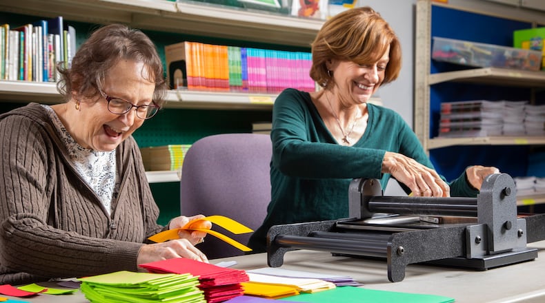 Volunteers make classroom projects for Crayons to Classrooms. Volunteer jobs range from checking in teachers at the store and being a shopping assistant to data entry. Some projects can be done offsite — at home or at a church. CONTRIBUTED
