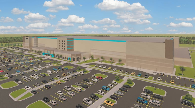 Art provided by Amazon of its new center in Union.