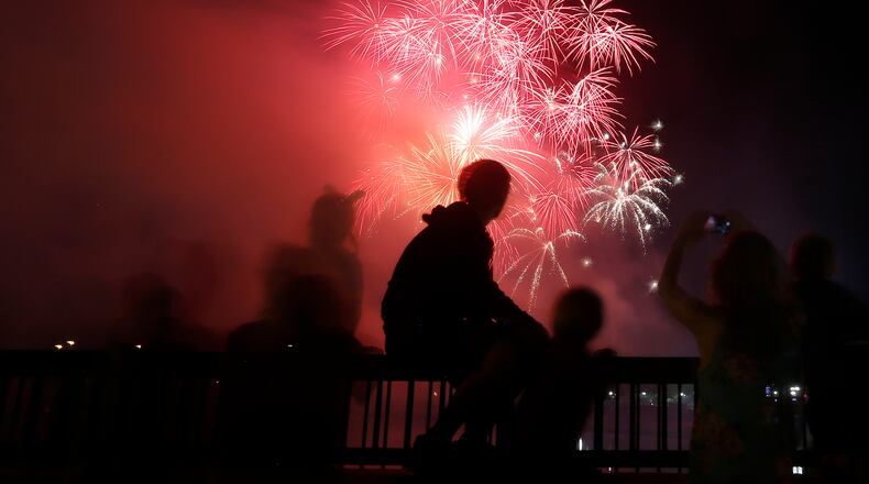 The annual Lights in Flight fireworks display brightened up the sky over Dayton to celebrate Independence Day 2018. LISA POWELL / STAFF