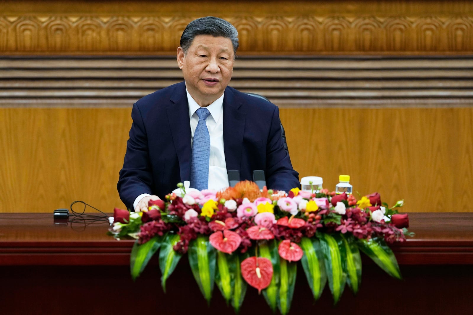 FILE - Chinese President Xi Jinping attends an event at the Great Hall of the People in Beijing on March 28, 2025. (AP Photo/Ng Han Guan, File)