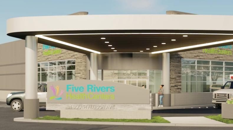 A rendering of the planned Five Rivers Health Center in Xenia, located at 34 South Allison Street. The center plans to open on March 2. CONTRIBUTED