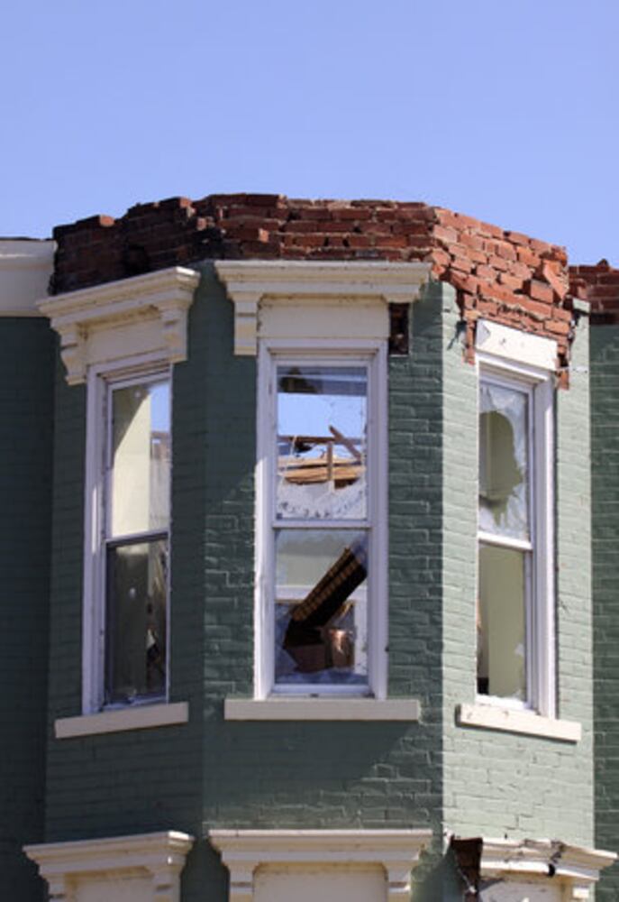 Tornado damage cleanup in Moscow, Ohio