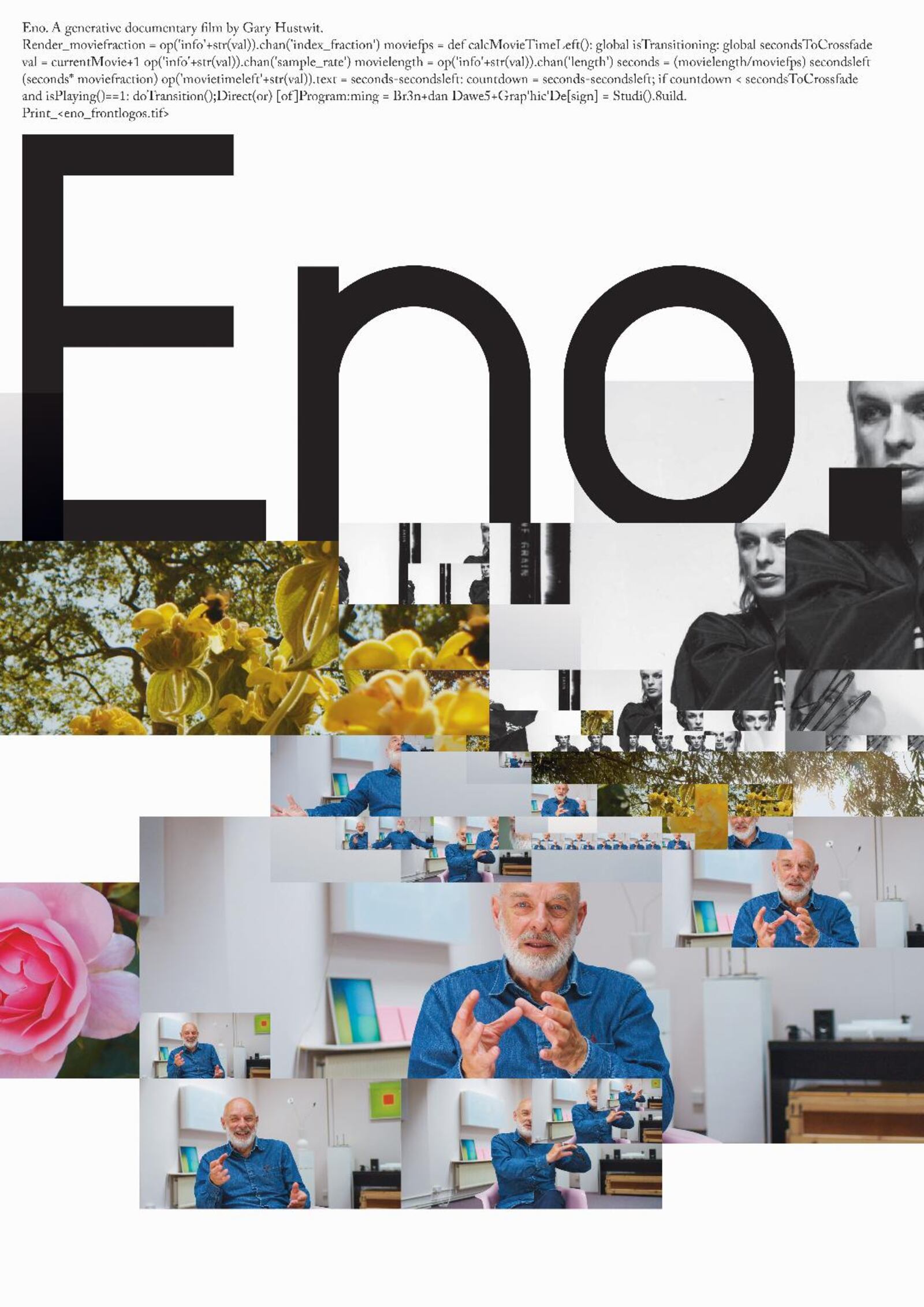 The Yellow Springs Film Festival will present the documentary "Eno" at The Little Art Theatre on Saturday, Oct. 5. CONTRIBUTED