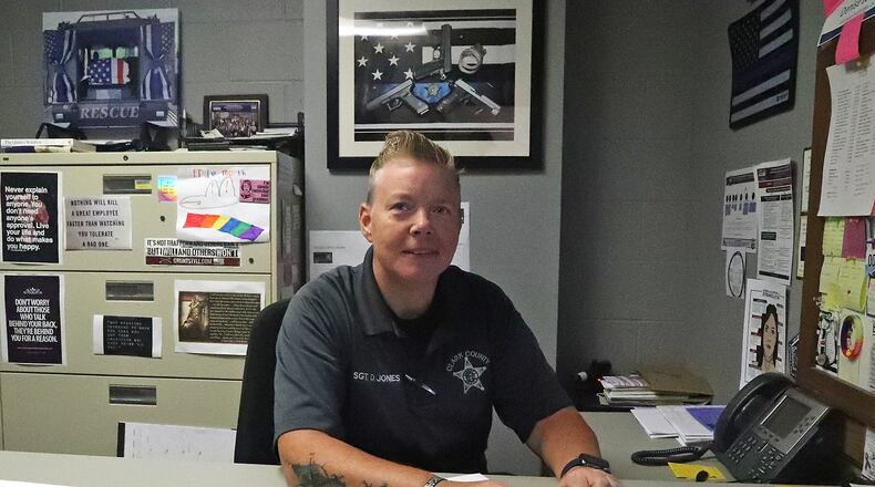 Sgt. Denise Jones with the Victims Services department of the Clark County Sheriff's department in her office Tuesday, Sept. 20, 2022. BILL LACKEY/STAFF