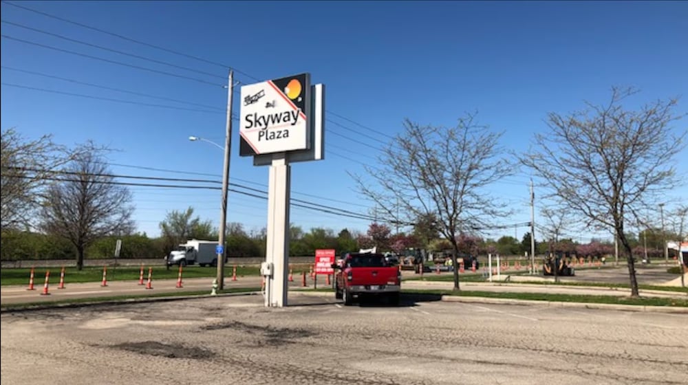 Skyway Plaza in Fairborn, where Fairborn city government is embarked on an effort to redevelop the site. Secure conference space has been proposed there. FILE