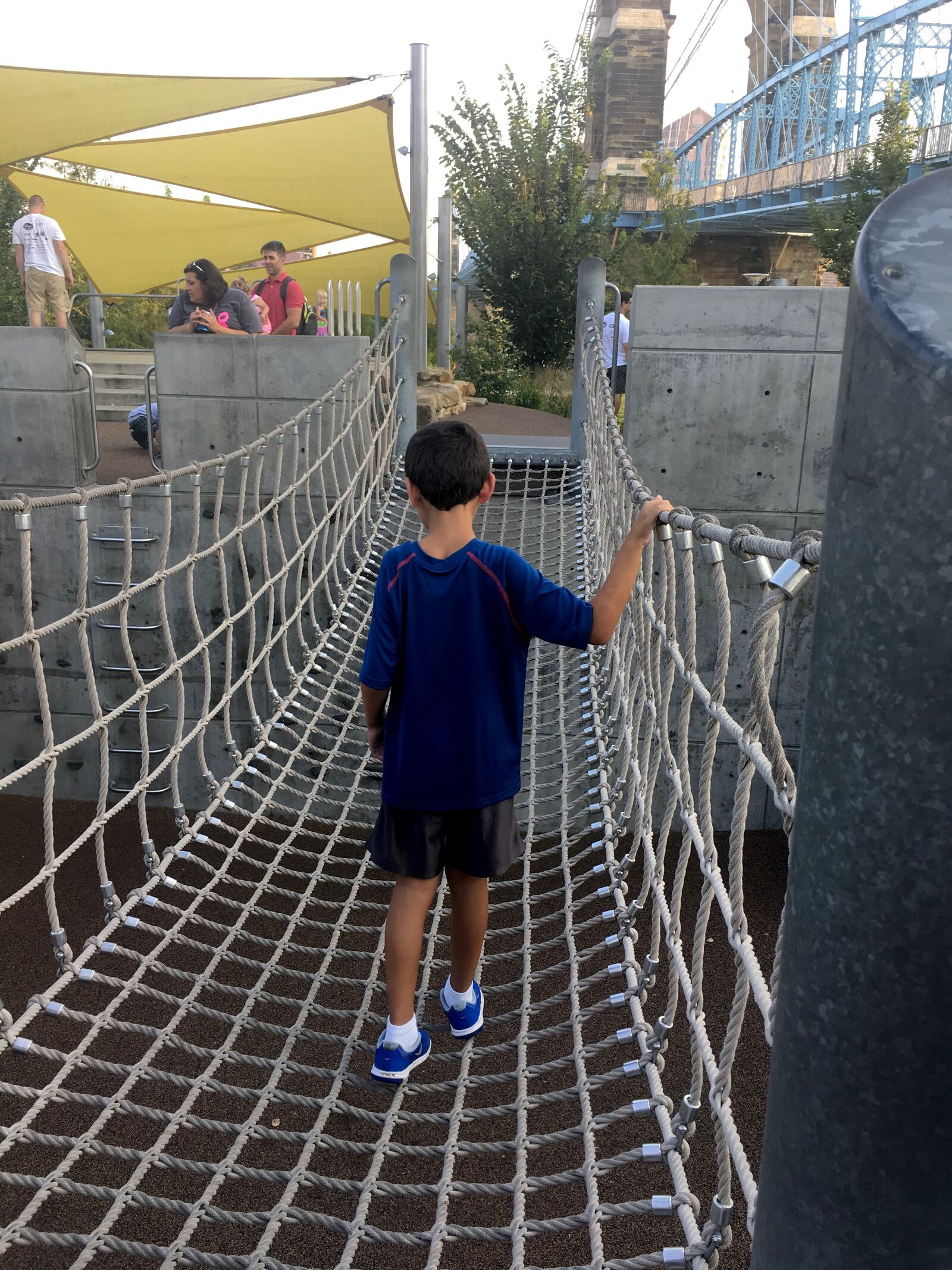 The riverfront area in Cincinnati near Great American Ball Park has tons of park features, sculptures and water features. MICHELLE FONG/STAFF
