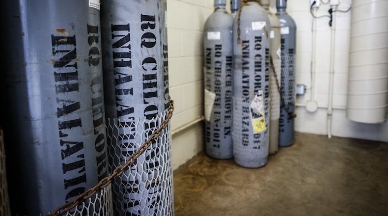The chlorine feed room at West Carrollton's Water Treatment Plant pictured in this June 2024 photo is one part of upgrades slated for the facility. The Ohio EPA recently approved West Carrollton’s plans to upgrade the site. STAFF FILE PHOTO