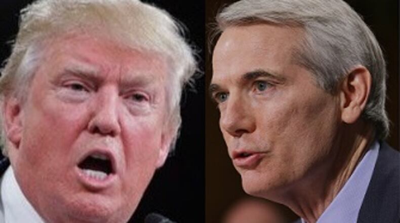 President Donald Trump and U.S. Sen. Rob Portman