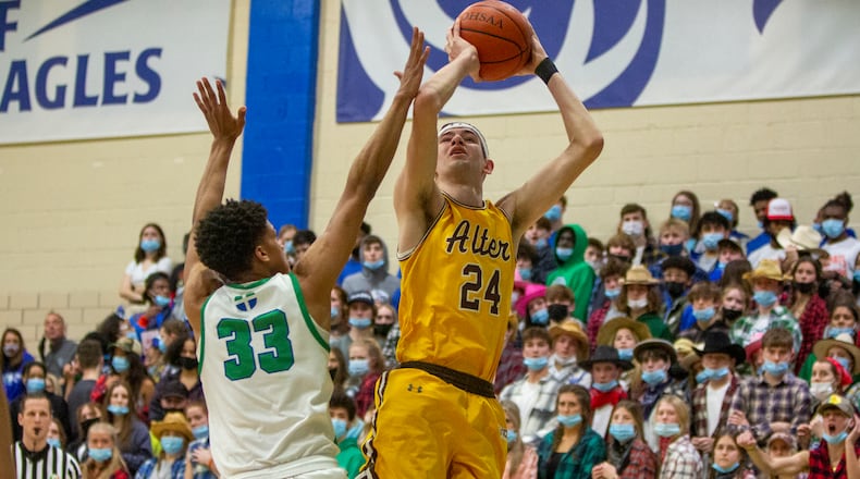 Alter's Jacob Conner takes a shot during a game vs. Chaminade Julienne. Jeff Gilbert/CONTRIBUTED