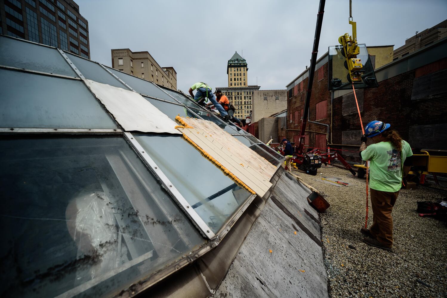 PHOTOS: Behind the scenes on the first day of construction at The Dayton Arcade