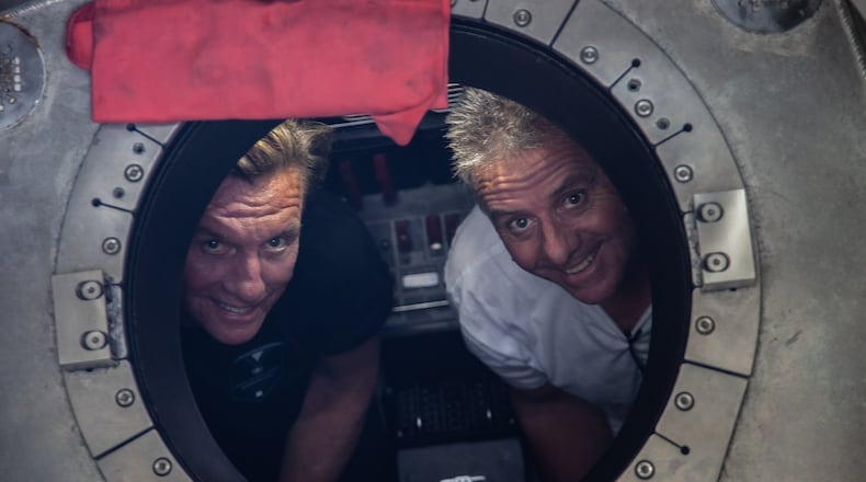 Larry Connor (left) and Patrick Lahey on one of their recent dives in the Mariana Trench. Connor completed three dives, less than 10 months before he's scheduled to pilot the first private space mission to the International Space Station. CONTRIBUTED