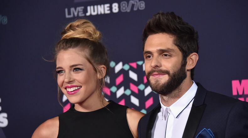 NASHVILLE, TN - JUNE 08:  Singer-songwriter Thomas Rhett and wife Lauren Gregory attends the 2016 CMT Music awards at the Bridgestone Arena on June 8, 2016 in Nashville, Tennessee.  (Photo by Mike Coppola/Getty Images for CMT)