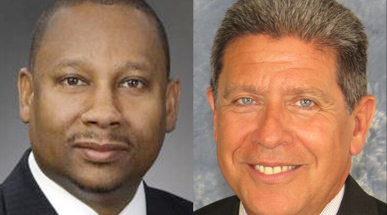 Michael Colbert, incoming Montgomery County administrator, left, replaces Joe Tuss who is retiring. SUBMITTED