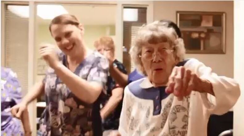 Scene from the Oakwood Village video lip syncing “Can’t Stop the Feeling” by Justin Timberlake. Courtesy of YouTube
