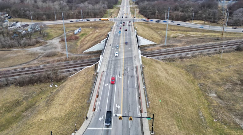 AECOM, the passenger rail consultant hired by Hamilton, delivered a report outlining two recommended areas the city should proceed to pursue for potential stops as Ohio expands passenger rail in the state. One of the stops is at South Hamilton Crossing at Grand Boulevard. The potential site would be to the left, or south, of Grand Boulevard. NICK GRAHAM/STAFF