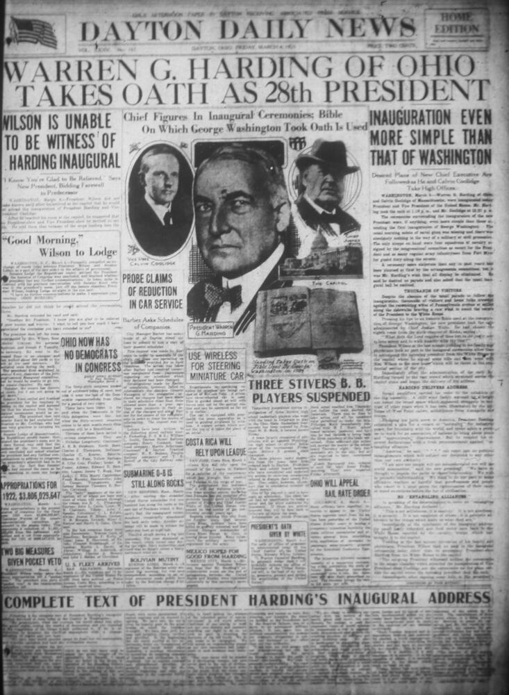 Presidential inauguration newspaper
