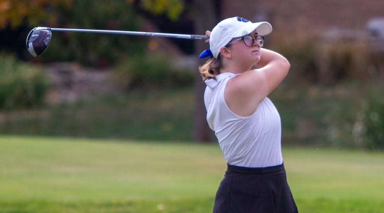 Springboro sophomore Taylor Dunkle shot an even-par 71 Wednesday to win the Division I district tournament and lead the Panthers into the state tournament. CONTRIBUTED/Jeff Gilbert