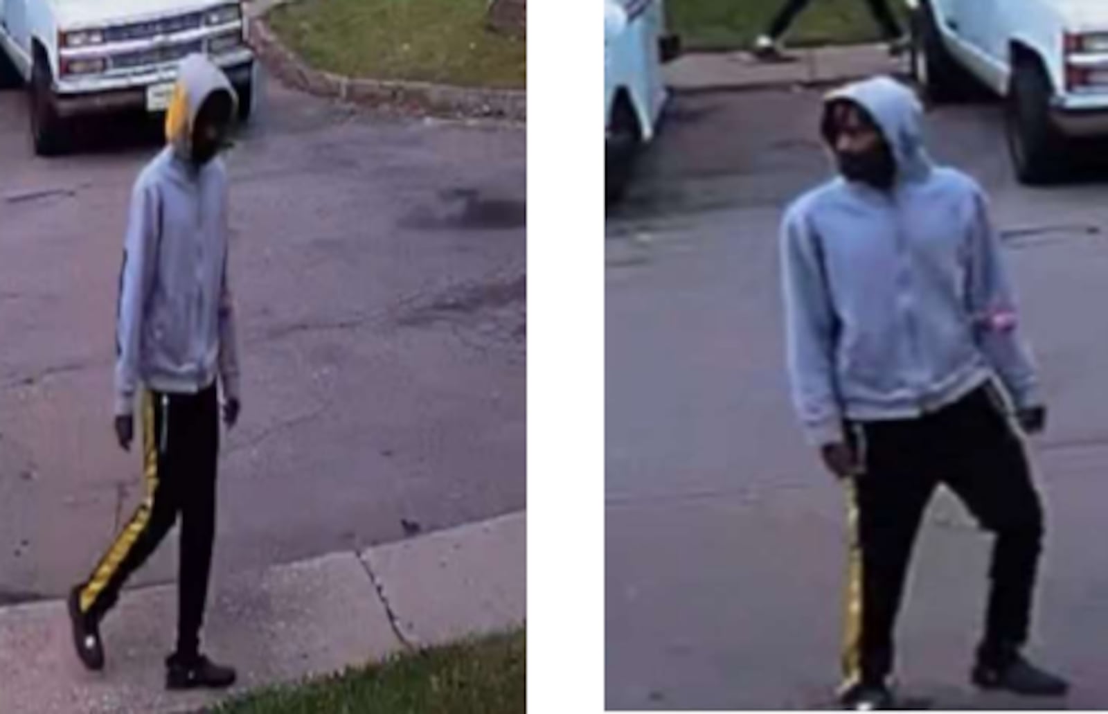 Surveillance cameras reportedly captured a suspect prior to a letter carrier being robbed at gunpoint on Merrick Drive in Dayton on Oct. 14, 2023. Photos courtesy the U.S. District Court Southern District of Ohio.