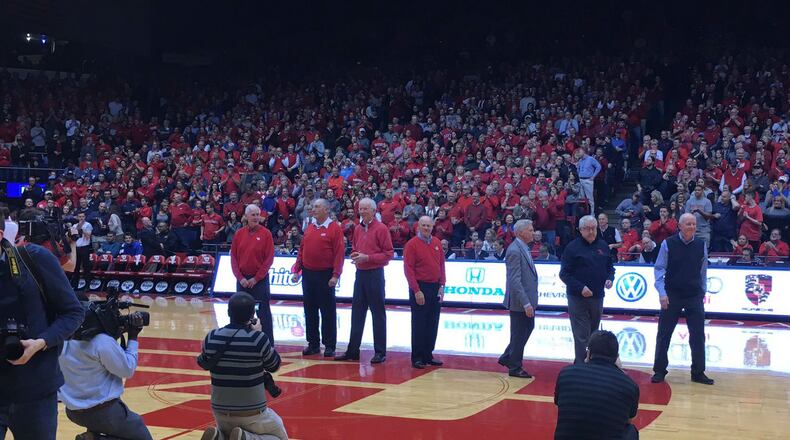 The 1967 Flyers were recognized in the first half.